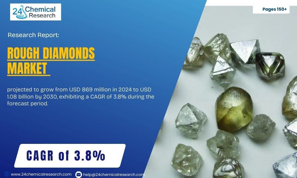 Rough Diamonds Market to Reach USD 1.08 billion by 2030| 3.8% CAGR Amid Rising Cost Pressures
